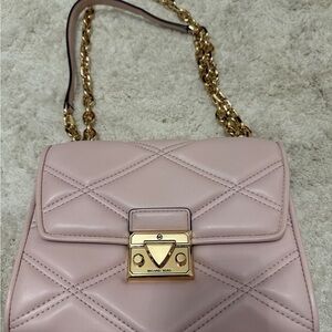 NWT Michael Kors Serena Blush Quilted Shoulder Bag